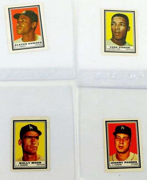 4 Topps 1962 Baseball Stamps