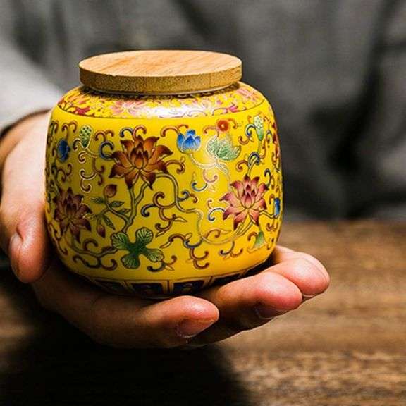 Ceramic Jar with Airtight Wood Lid