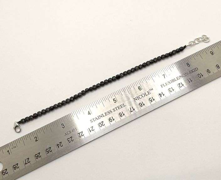 Hand made European gem stone silver braclet. Size 7"