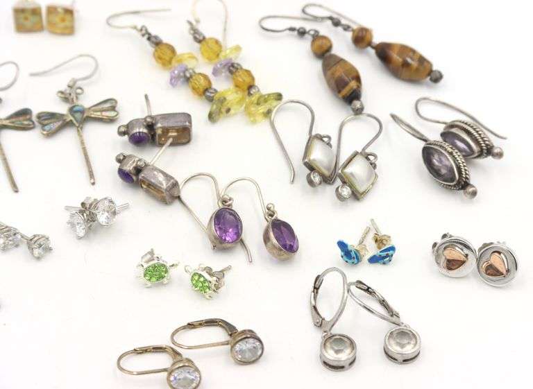 Group lot of Vintage 925 sterling silver earrings