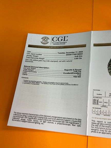 CERTIFIED 14K YELLOW GOLD DIAMOND RING