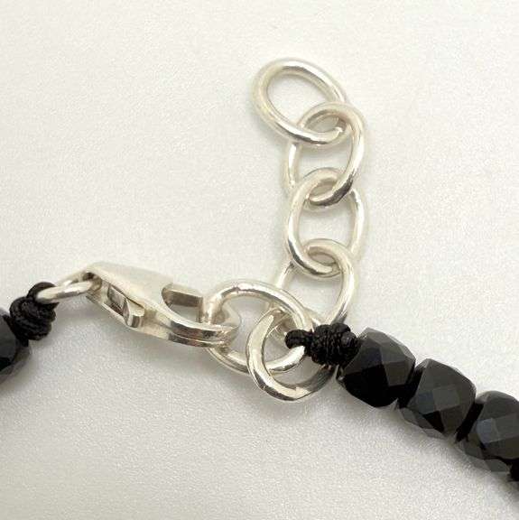 Hand made European gem stone silver braclet. Size 7"