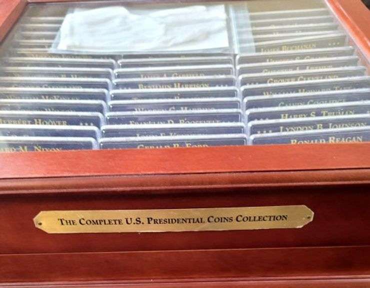 The Complete US Presidential Coin Collection in Custom Wooden Display Box