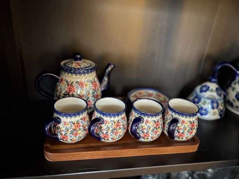 Traditional Polish Porcelain Pottery Set