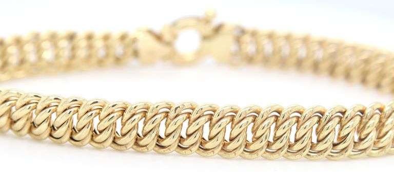 Smooth 14K YG Italian Made Bracelet