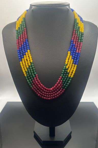 Beautiful 336.5 Ctw Natural Sapphire Ruby Emerald Blue Sapphire Necklace