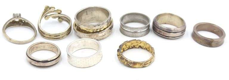 Group lot of Vintage 925 sterling silver rings