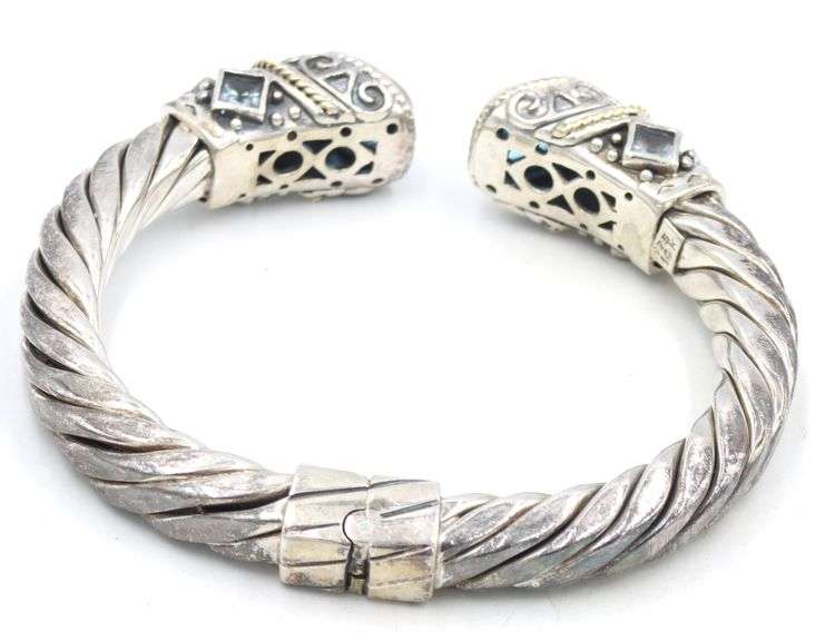 Group lot of Vintage 925 sterling silver cuff bangles