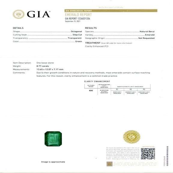18K YELLOW GOLD EMERALD AND DIAMOND RING 10.06 C.T.W.