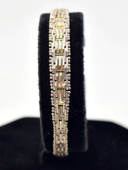 Braided Link Bracelet in Sterling Silver 13grams