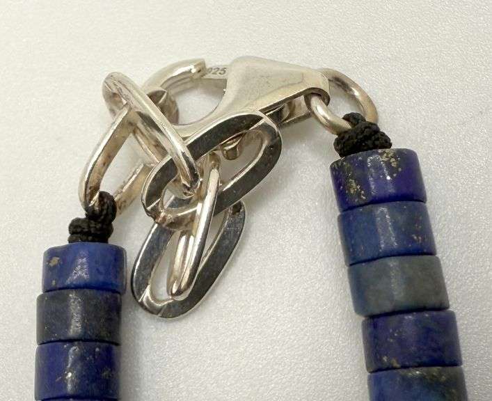 Hand made European gem stone silver braclet. Size 7"