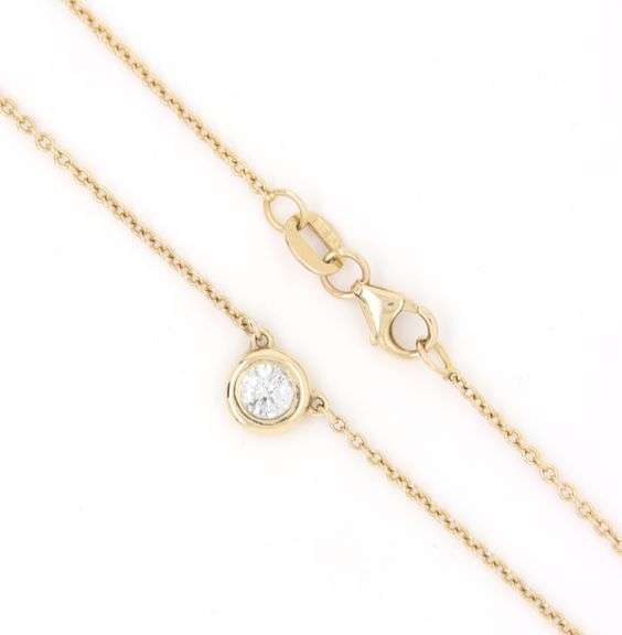 Popular 14K Bezel Set 1/4 Ct. Diamond Necklace