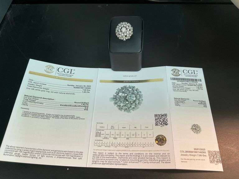 CERTIFIED BRAND NEW 18K WHITE GOLD DIAMOND RING