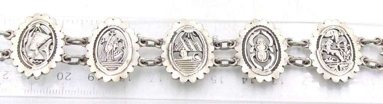 Art Deco Egyptian 925 sterling silver bracelet