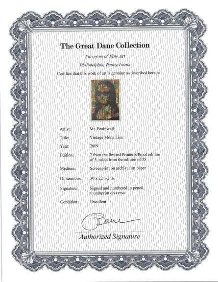 Highly Collectible Mr. Brainwash Mona Lisa Screenprint Signed with Thumbprint