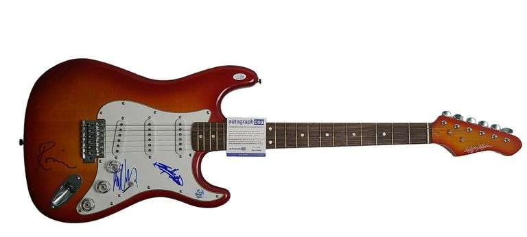 The Rolling Stones Autographed Autograph Pros Cherryburst Guitar ACOA