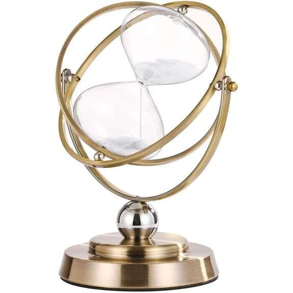 Brass Rotating 30-Minute Sand Hourglass Timer