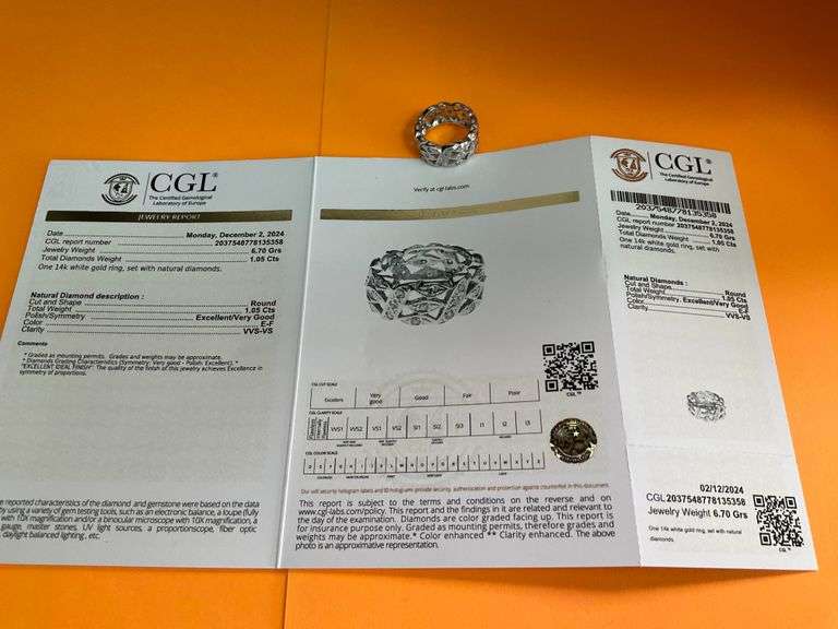 CERTIFIED 14K WHITE GOLD DIAMOND ETERNITY RING