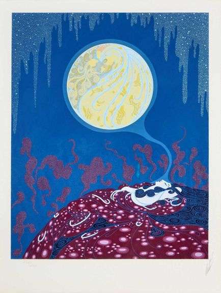 Erte Original Serigraph Signed from  "The Twenties Remembered"  Suite in Rare Silver Leaf Frame