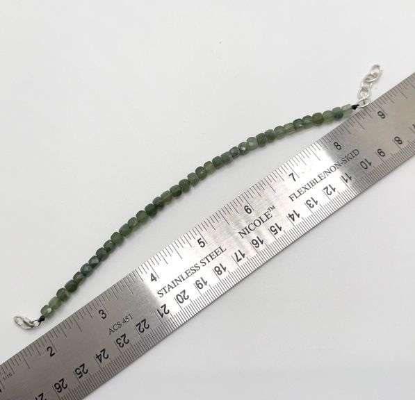 Hand made European gem stone silver braclet. Size 7"