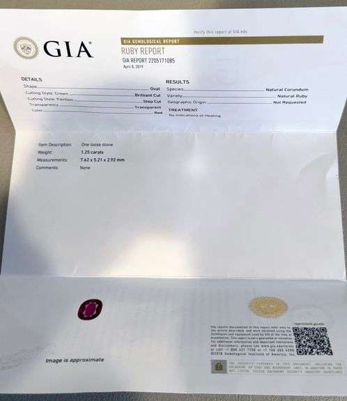 Exceptional 1.25 Carat Pigeon Blood Ruby – GIA Certified