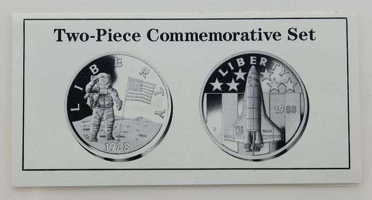 1988 America In Space - 2 Coin Set With COA