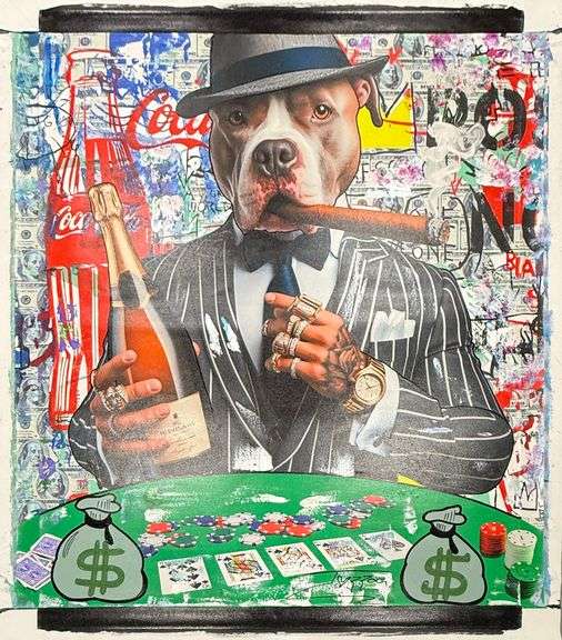 Spectacular Mural Size Jozza 'One of a kind' Mixed Media on Canvas
