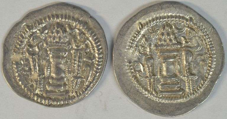 Type I and Type II Sassanian Peroz Silver Drachms, 457-483 AD