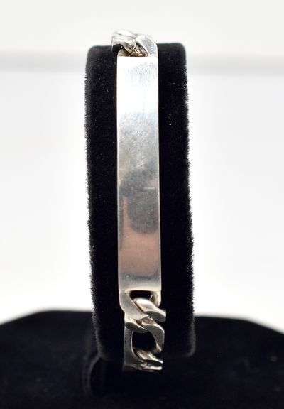 Blank Plate Chain Bracelets in Sterling Silver 23.1grams