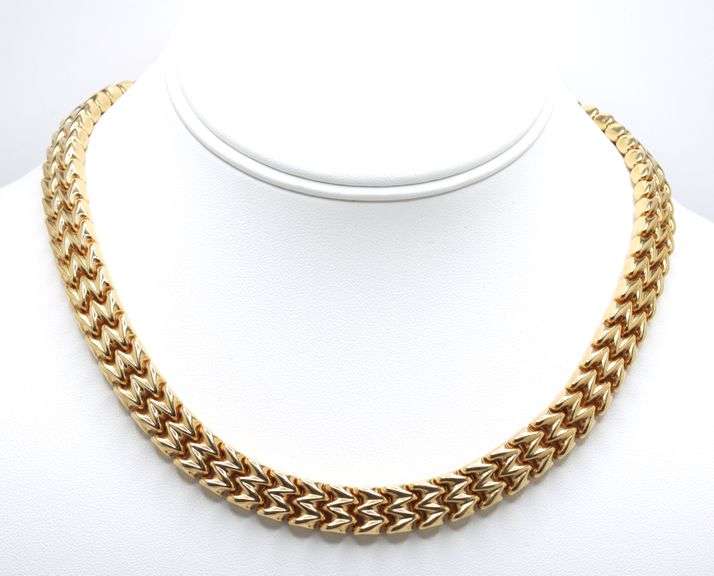 Stunning 18kt Yellow Gold Italian Link Necklace - 60 Grams, 16.5 Inches of Fine Craftsmanship