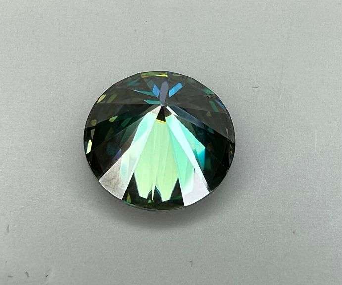 Rare Huge Museum Size 19.5 Ct VVs1 VIvid Dark Emerald Green Fire Moissanite