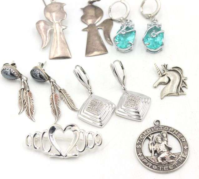 Group lot of Vintage 925 sterling silver Earrings