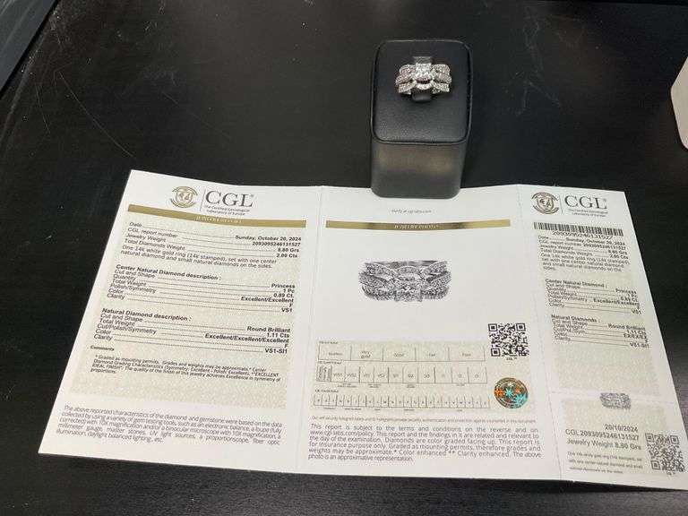 CERTIFIED 14K WHITE GOLD DIAMOND RING