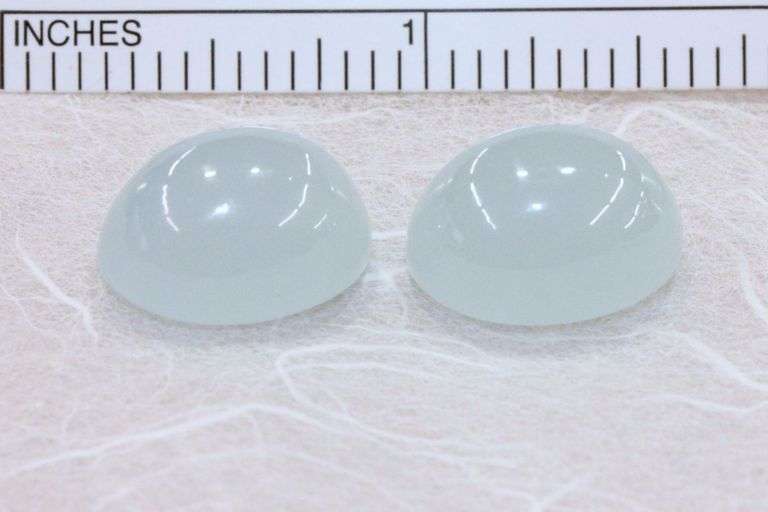 Fine Natural Aqua Cabochon Pair