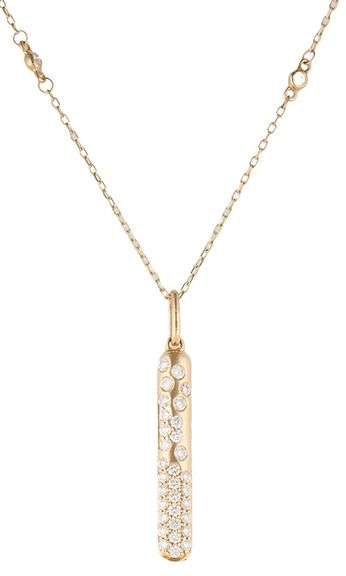 New 0.31ctw Diamond Stick Pendant Station Necklace in 14K