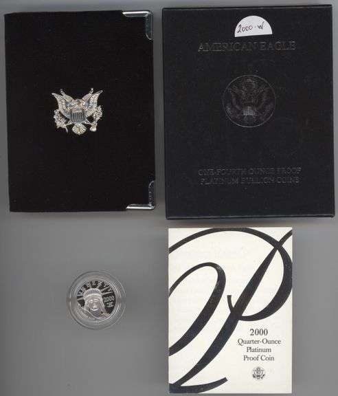 Gem Ultra Cameo Proof 2000-W $25 Proof Platinum Eagle. Box/COA