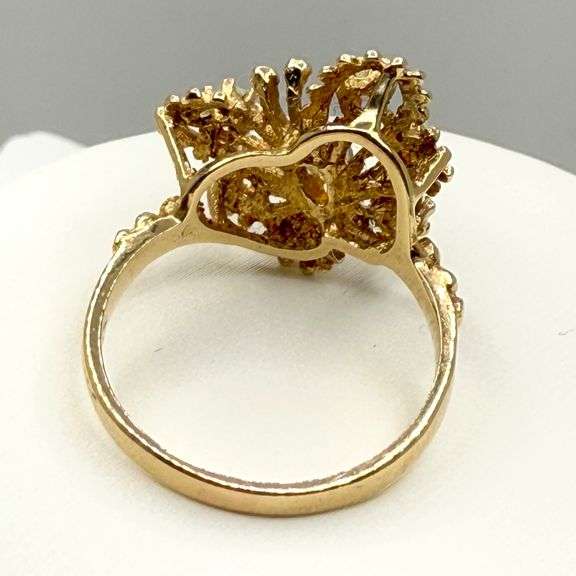 14kt Yellow Gold Opal Butterfly Ring