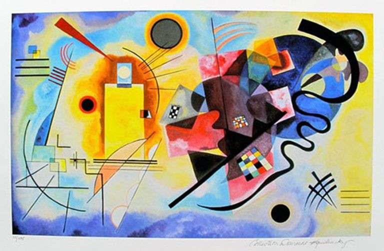 Limited Edition Wassily Kandinsky, Yellow, Red And Blue