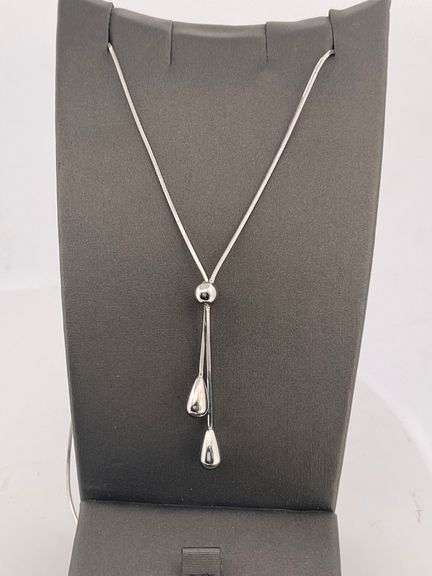 BRAND NEW 14K WHITE GOLD BEAD BALL NECKLACE