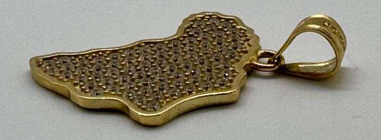 10K Yellow Gold Africa Outline Pendant