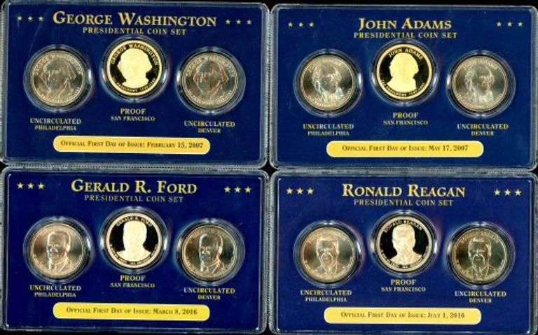 The Complete US Presidential Coin Collection in Custom Wooden Display Box
