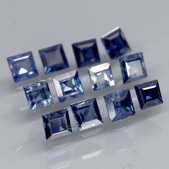 Rich blue 2.37ct princess cut Sapphire set