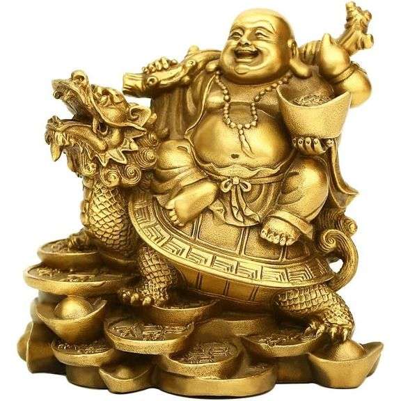 Brass Laughing Buddha Feng Shui for Wealth, Fortune, and Health