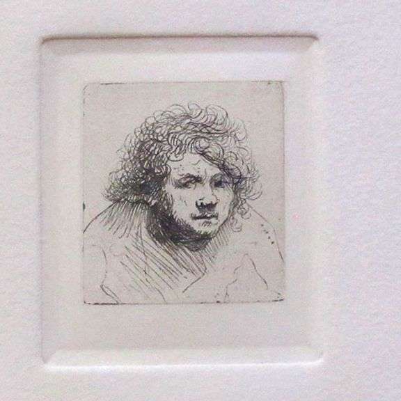 Rembrandt, Self Portrait Leaning Forward, Highly Collectible Etching