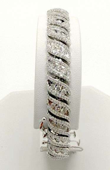14k White Gold Diamond Chain Bracelet