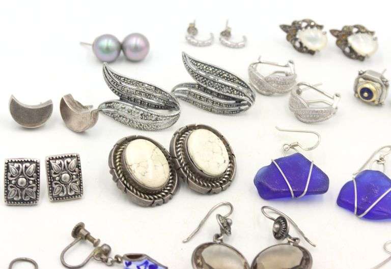 Group lot of Vintage 925 sterling silver earrings