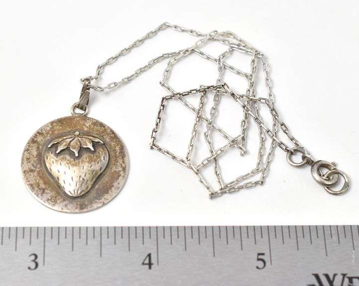 Strawberry Pendant Necklace in Sterling Silver