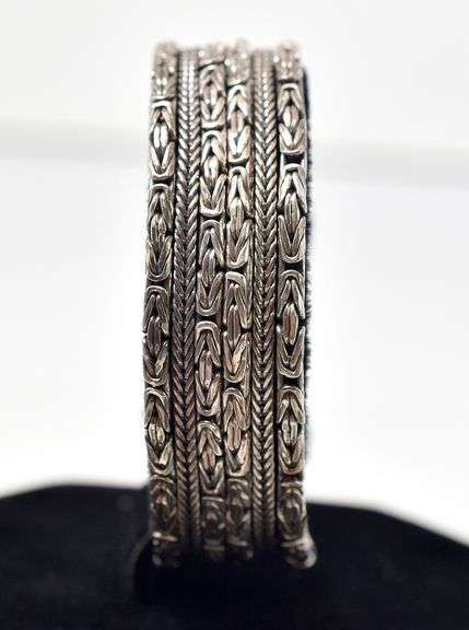 Multi Chain Bracelet in Sterling Silver 62.6grams