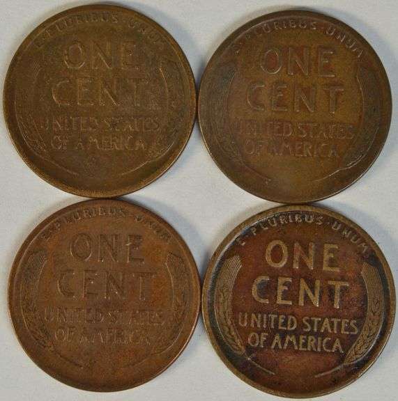 4 VF/XF better date 'S' Mint Lincoln Cents from 1911-S to 1915-S