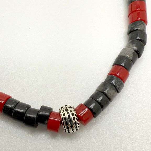 Hand made European gem stone silver braclet. Size 7"